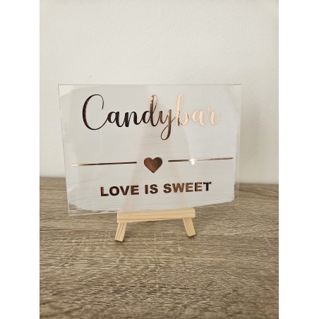 Acrylschild Hochzeitsschild Candybar - love is sweet