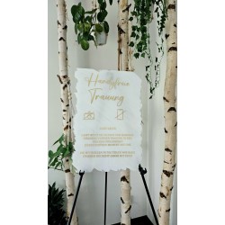 Handyfreie Trauung Acrylschild transparent oder weißer Hintergrund