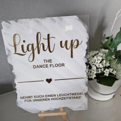 Light up the dance floor - Leuchtwedel in transparenter oder weißer Acrylhintergrund