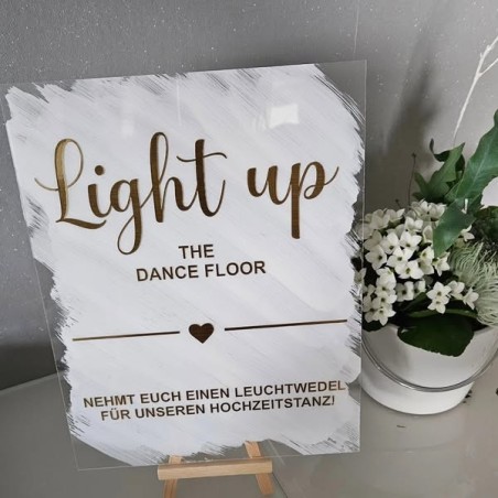 Light up the dance floor - Leuchtwedel in transparenter oder weißer Acrylhintergrund