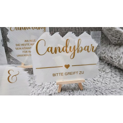 Acrylschild Hochzeitsschild Candybar - bitte greift zu