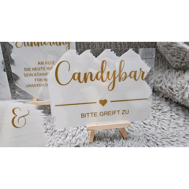 Acrylschild Hochzeitsschild Candybar - bitte greift zu