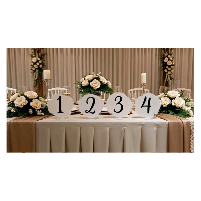 Acrylschild Tischnummern transparenter oder weißer Acrylhintergrund rund