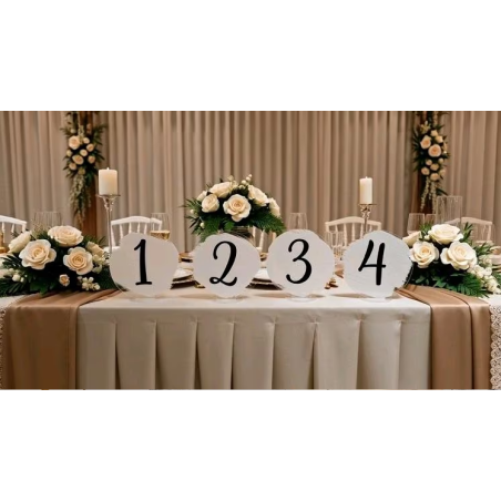 Acrylschild Tischnummern transparenter oder weißer Acrylhintergrund rund